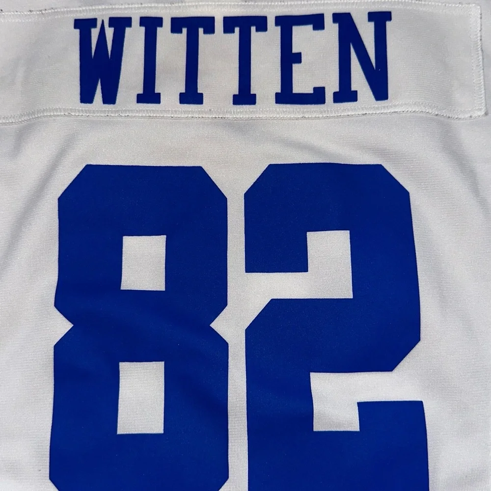 Nike NFL Women's Small On Field White & Blue #82 Jason Witten Football Jersey - Picture 7 of 7